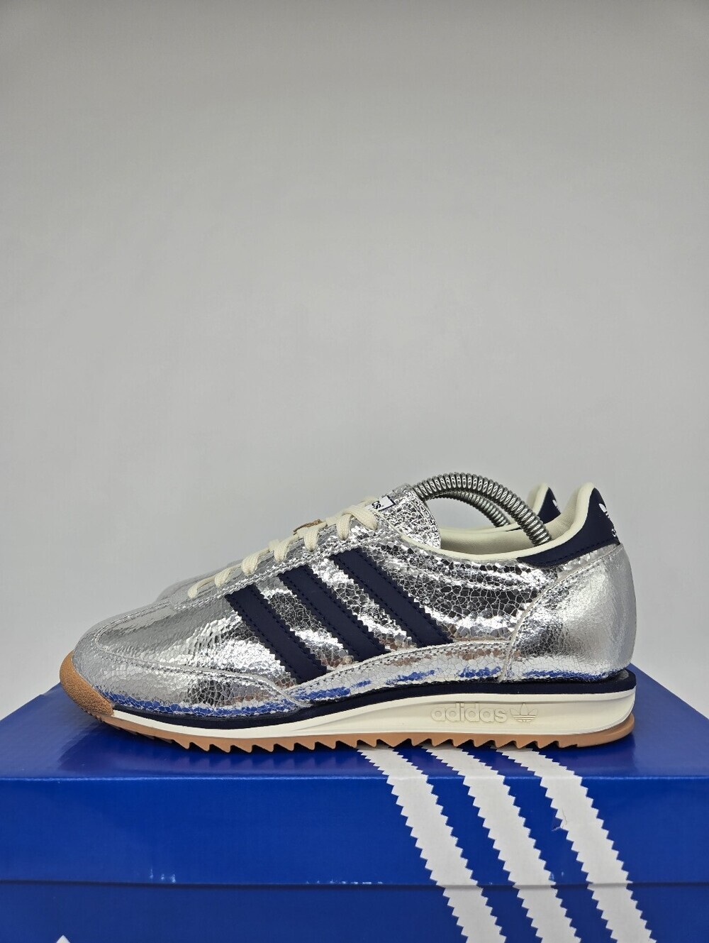 adidas Women's SL 72 OG JH8654 Silver Metallic Collegiate Navy Shoes Size 6